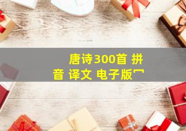 唐诗300首 拼音 译文 电子版冖